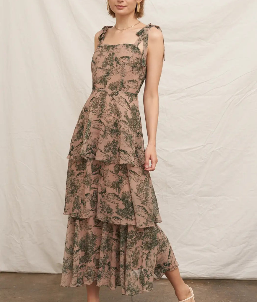 tiered ruffle maxi dress