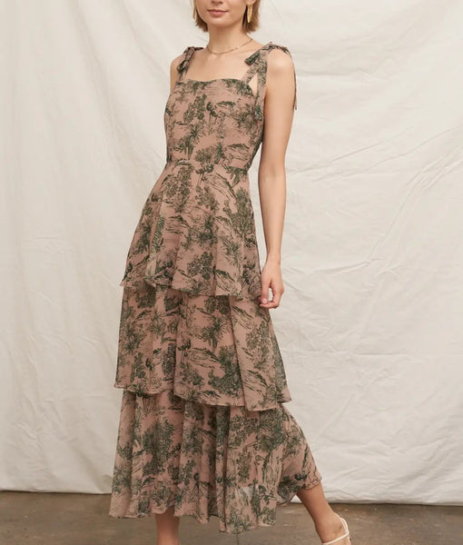 tiered ruffle maxi dress