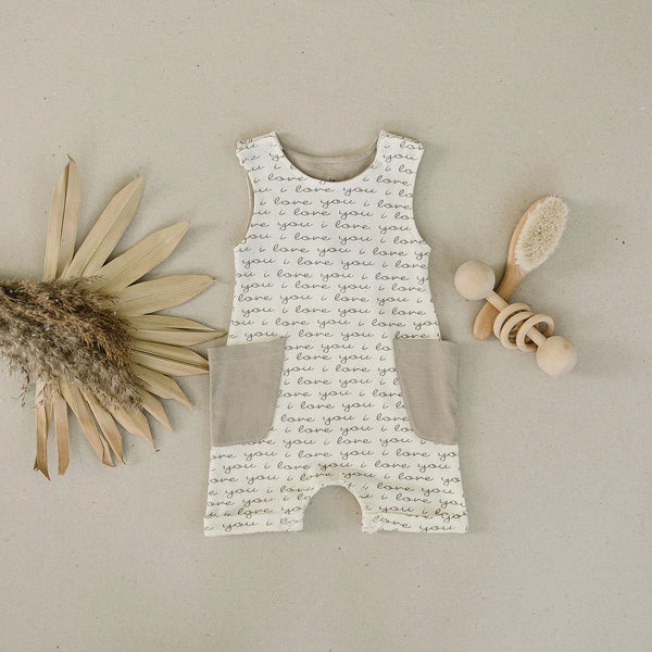 "i love you" romper