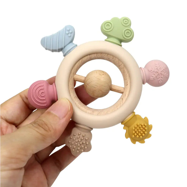rainbow spokes silicone teether