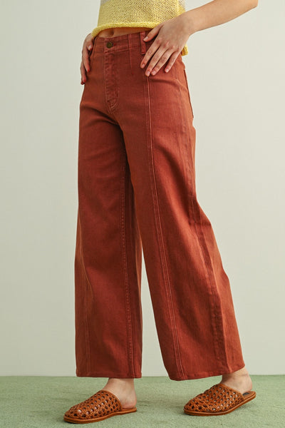 washed terracotta pants