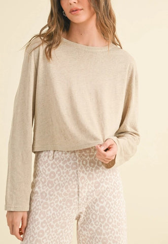 cream linen light sweater
