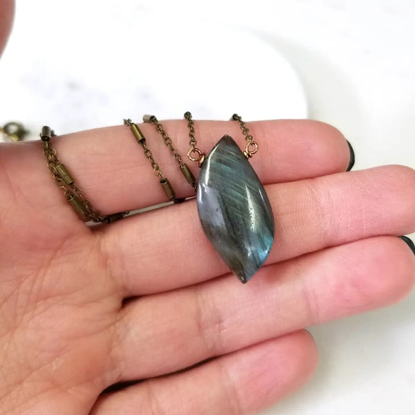 labradorite stone necklace