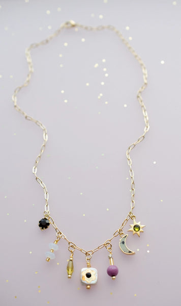 dainty charm necklace
