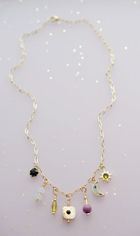 dainty charm necklace