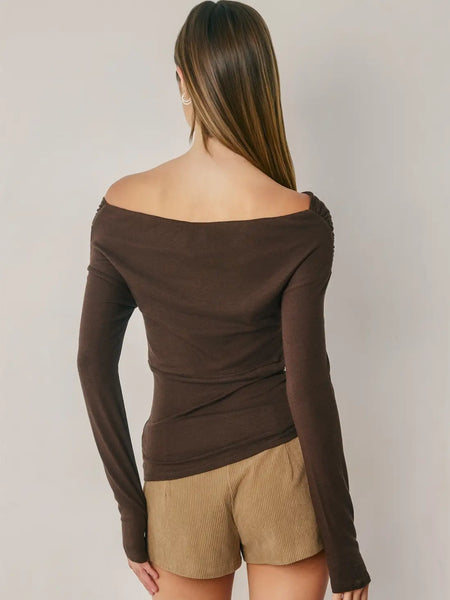 off shoulder wrap top