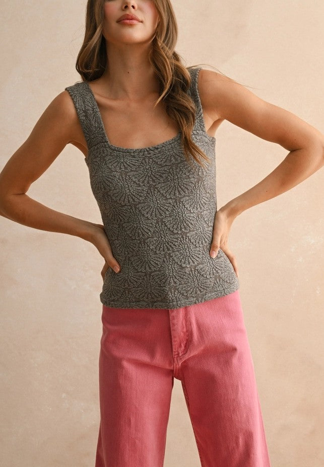 fitted floral seamless tank