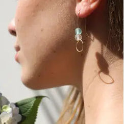 sea glass stack earrings
