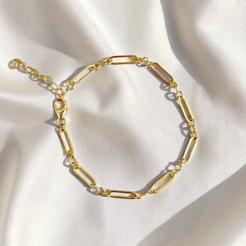 medium size gold paperclip bracelet