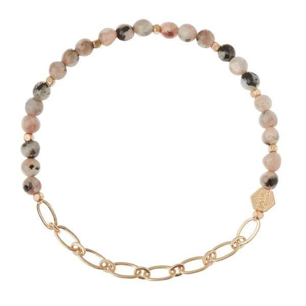 mini stone & chain stacking bracelet