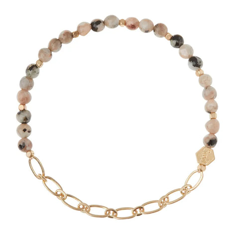 mini stone & chain stacking bracelet