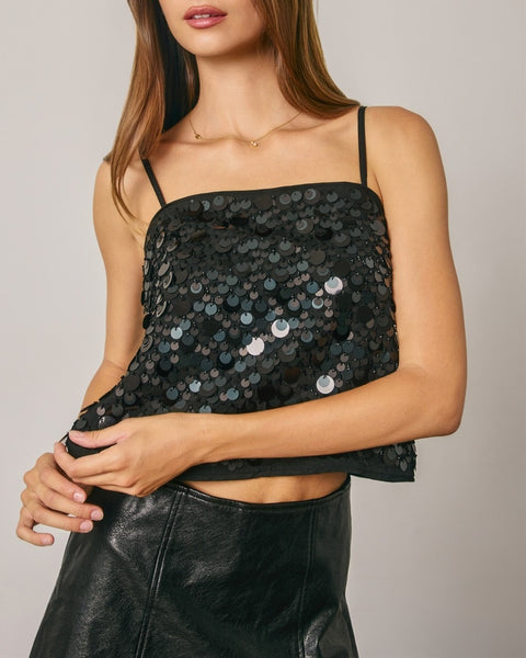 crop sequin tank