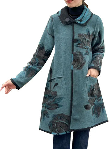 floral baby blue coat