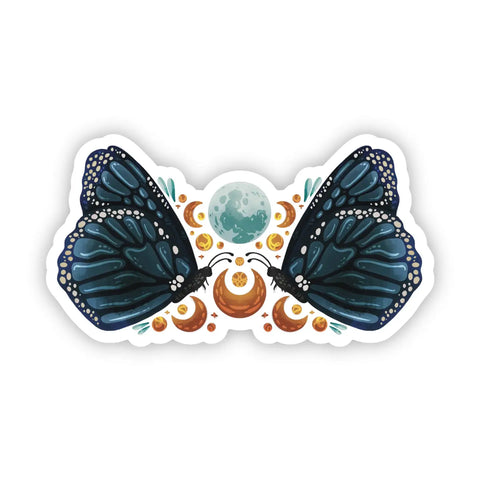 butterfly moon sticker
