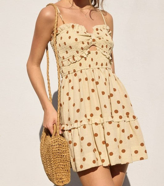 polka dot mini dress