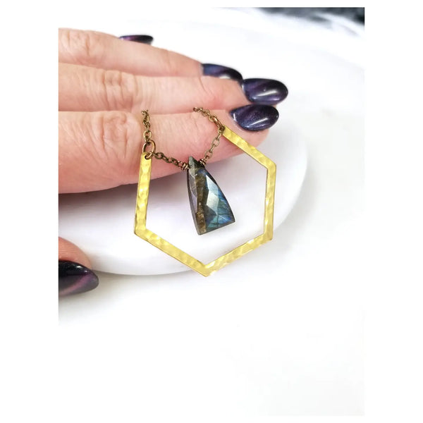 hammered brass necklace