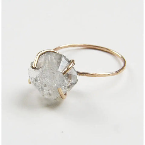 Raw Herkimer Diamond Ring