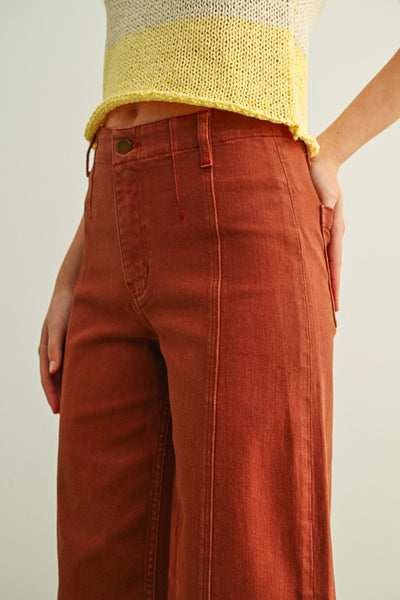 washed terracotta pants
