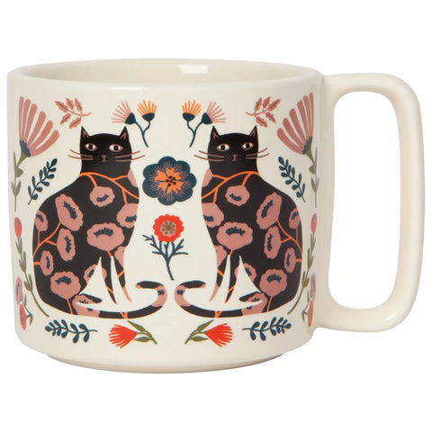 cat in bloom mug