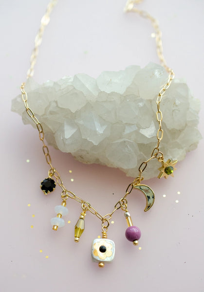 dainty charm necklace