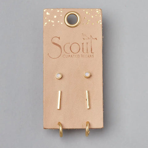Gold Scarlett Stud Trio