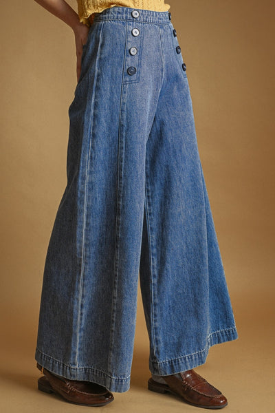 denim sailor pants