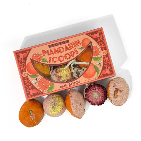 Mandarin Scoops bath bombs