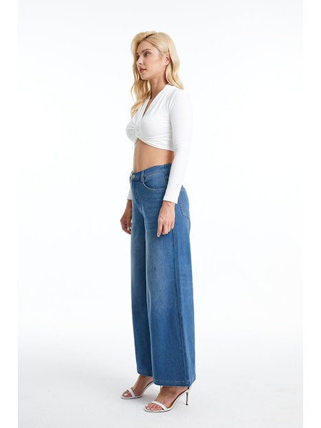 high rise wide leg flare jeans