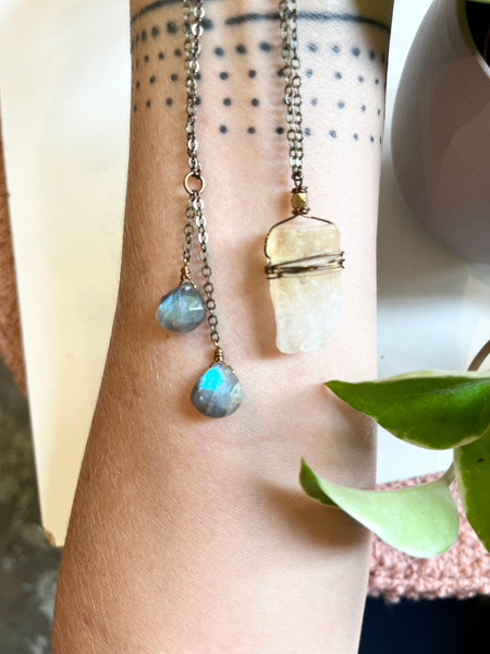 double faceted labradorite necklace