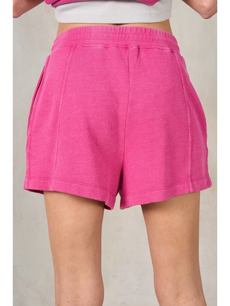 fuchsia terry cloth shorts