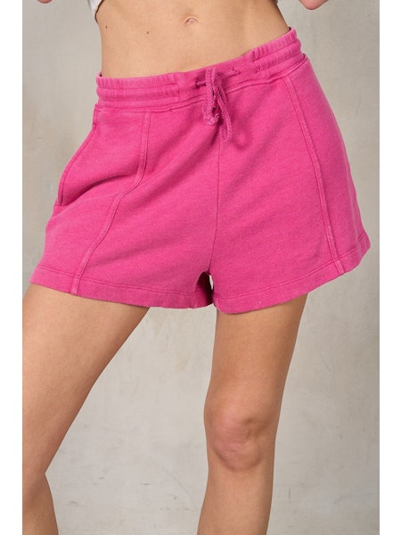 fuchsia terry cloth shorts