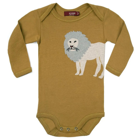 lion applique baby onesie