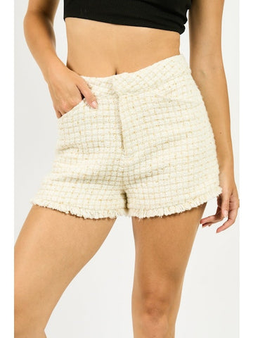 cream and gold shorts