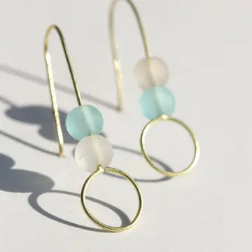 sea glass stack earrings