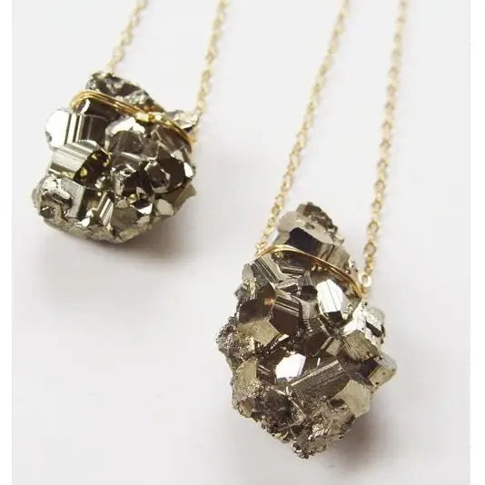Raw Pyrite Crystal Necklace