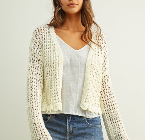 white open knit sweater