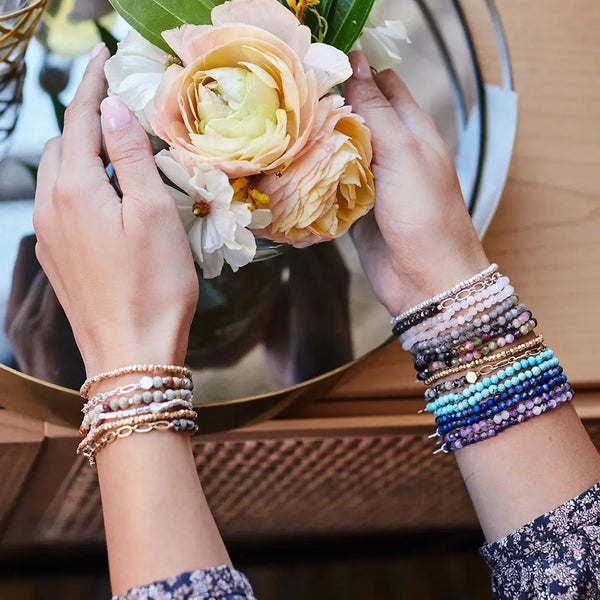 mini stone & chain stacking bracelet