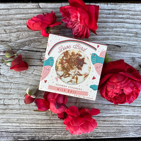 love birds shower steamer set