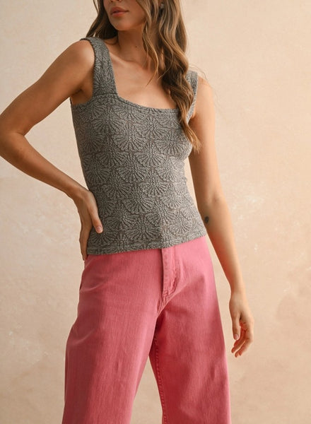 fitted floral seamless tank