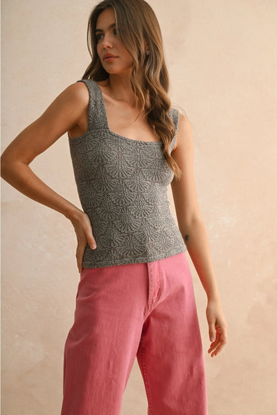 fitted floral seamless tank