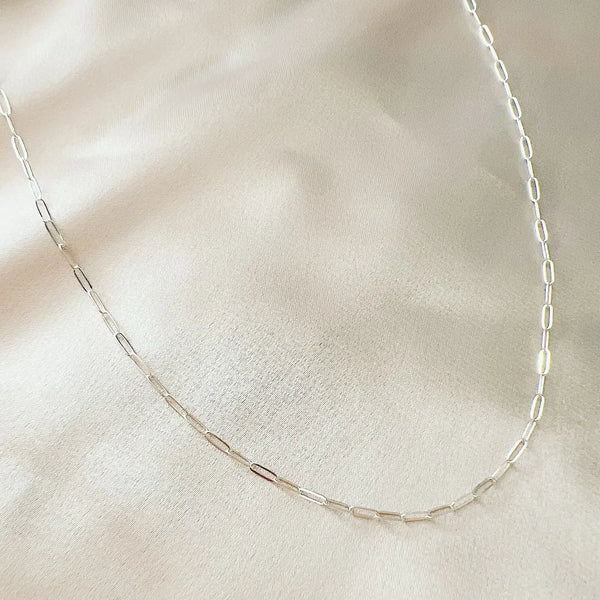 sterling silver layering paperclip necklace