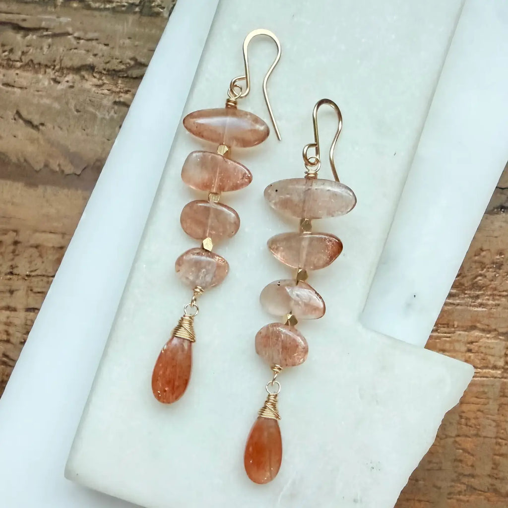 peach quartz earrings