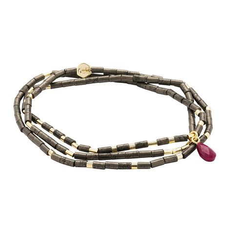 pyrite teardrop stone wrap
