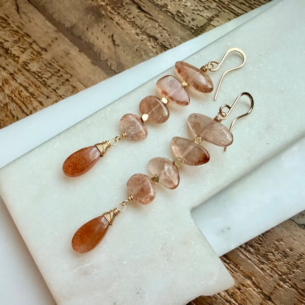 peach quartz earrings