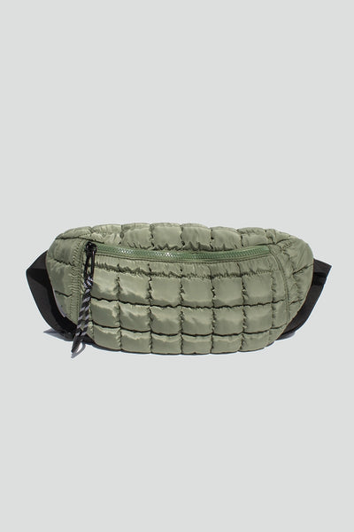 willow quilted belt bag-army