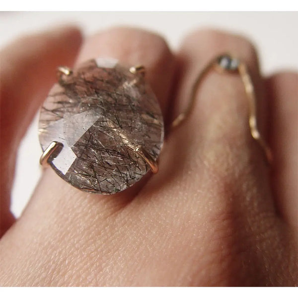 Freeform Rutilated Quartz Ring