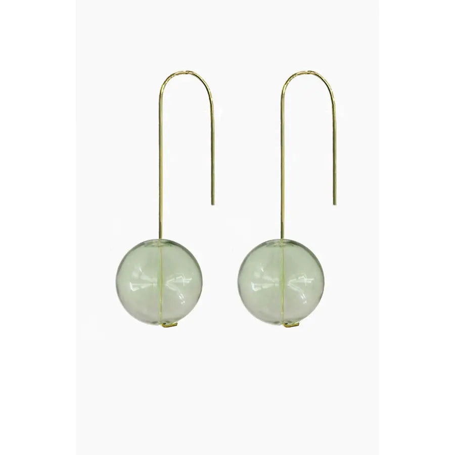sage glass earrings