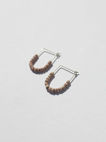 teak beaded drape earrings