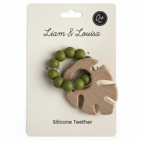 monstera silicone baby teether