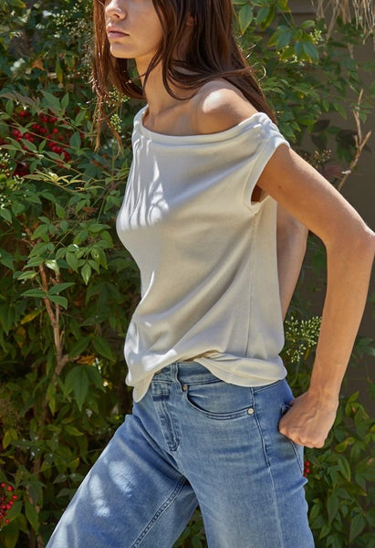 cream off the shoulder top